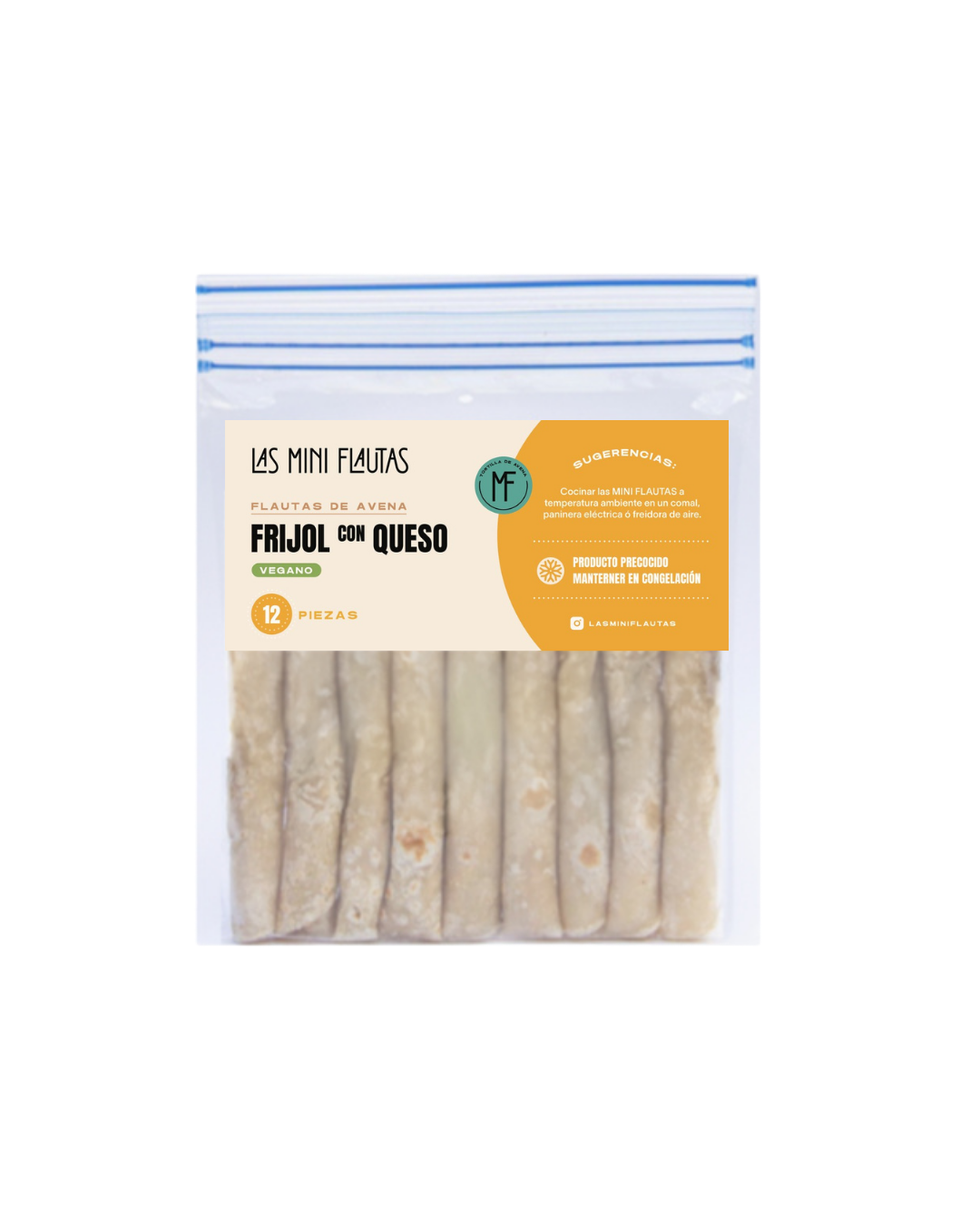 Miniflautas De Avena De Frijol Con Queso